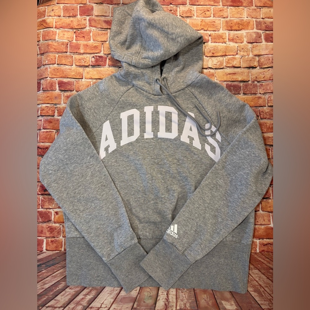 Adidas Cropped Gray Hoodie